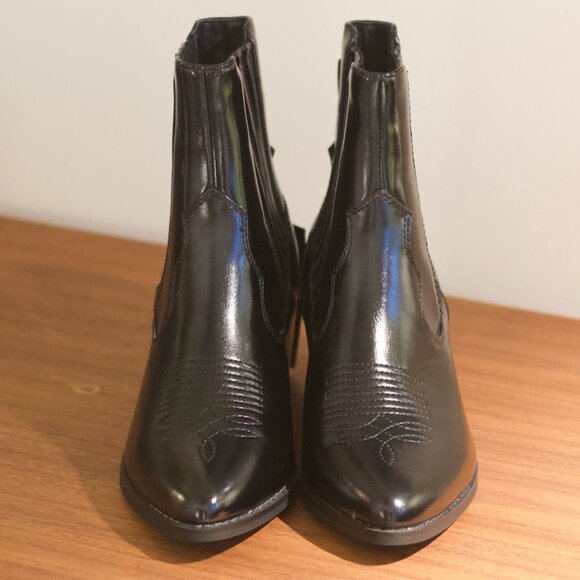 Only Heeled Western Faux-Leather Ankle Boots Women’s - Picture 3 of 7